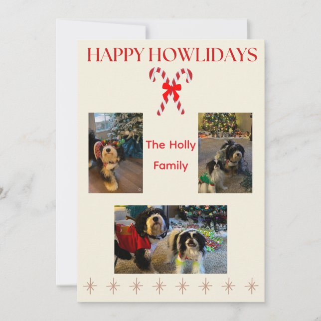 Glada Howlidays-sockertoppar och glitter Julkort (Framsida)