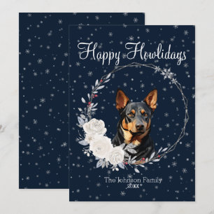 Glada Howlidays Söt Dobermann Pinscher Hund Julkort