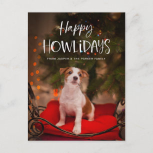 Glada Howlidays Sött husdjur hund jul foto Helg Vykort