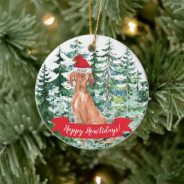 Glada Howlidays Ungersk Vizsla Jul Ornament