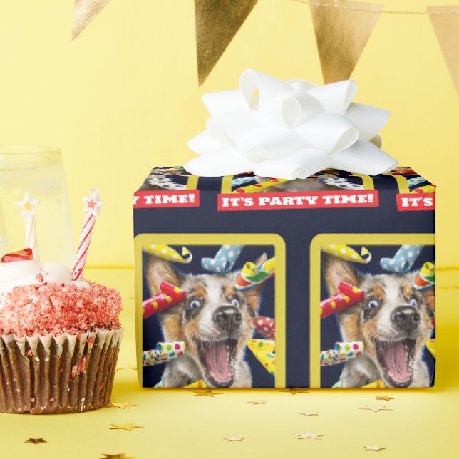 Glada hundfestarblåsare presentpapper (Födelsedagsfest)