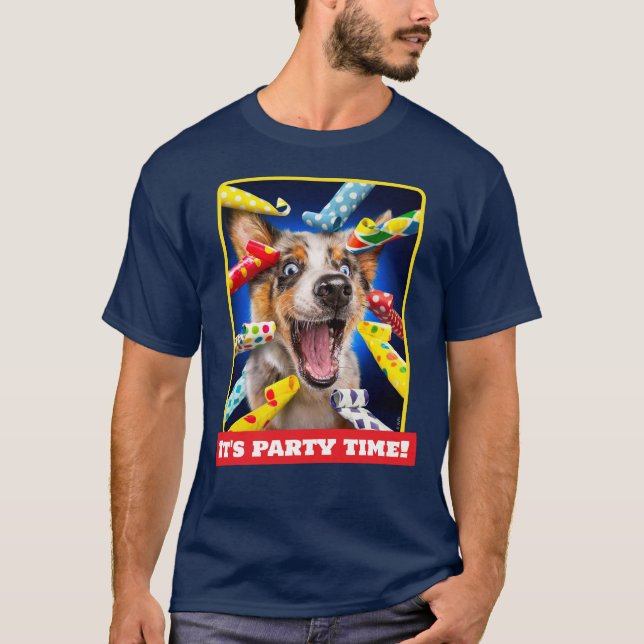 Glada hundfestarblåsare t shirt (Framsida)