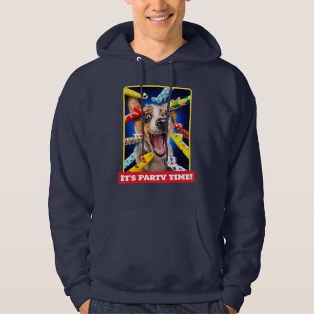 Glada hundfesteri tutande hoodie (Framsida)
