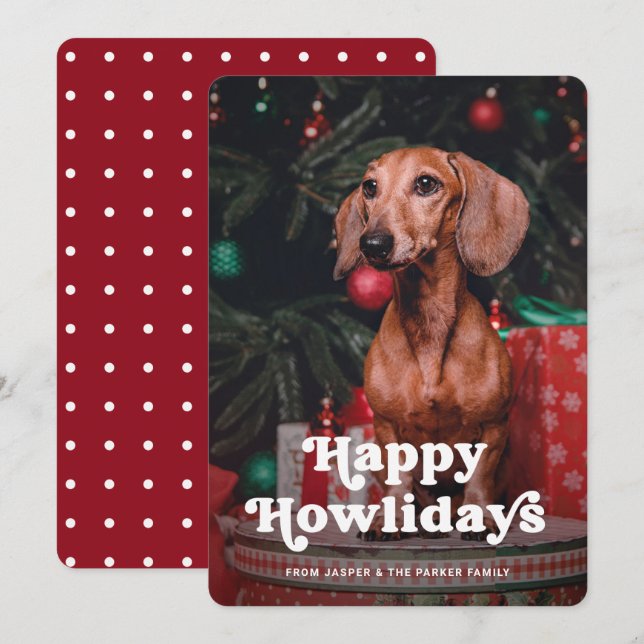 Glada Hurdagar | Roligt julfoto på din hund Julkort (Fram/baksida)