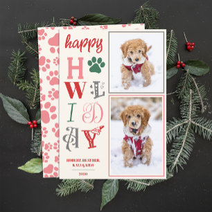 Glada Hurildagar Hund Jul Bild Anpassad Foto Julkort