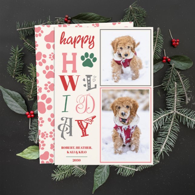 Glada Hurildagar Hund Jul Bild Anpassad Foto Julkort (Skapare uppladdad)