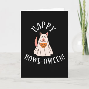 Glada Hurrag Halloween Hälsning – Roligt Hundägare Kort