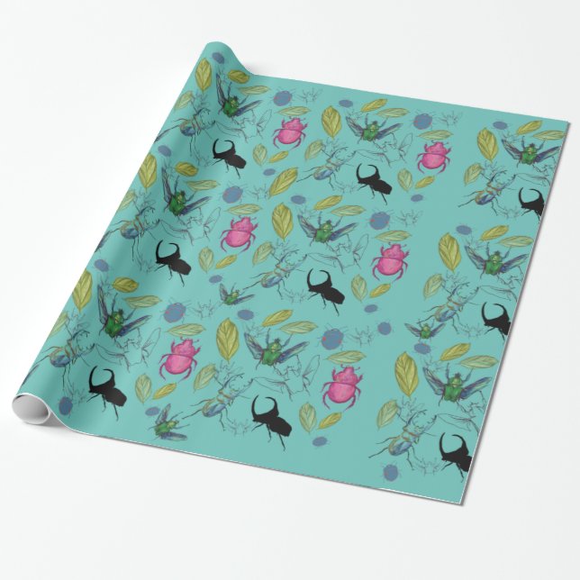 Glada insekter  presentpapper (Utrullad)