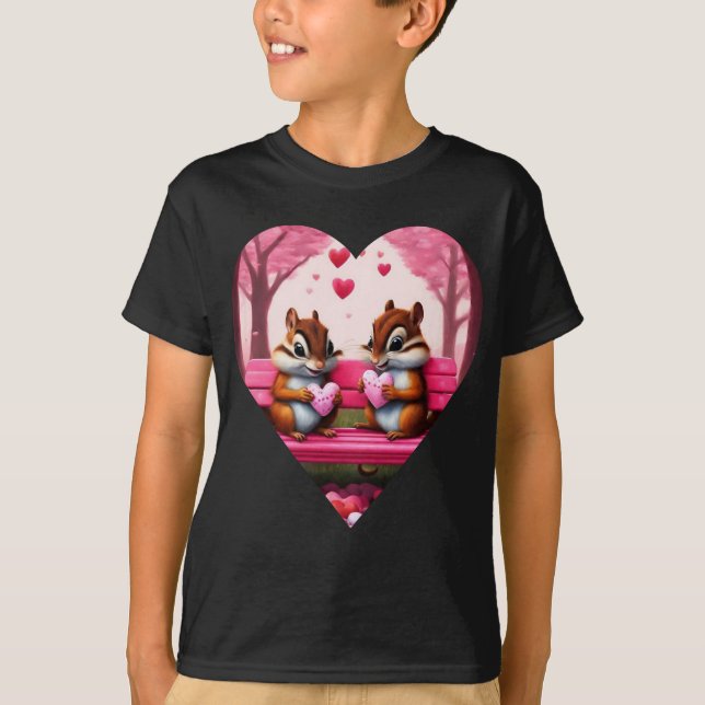 Glada jordekorrar godis hjärtan t shirt (Framsida)