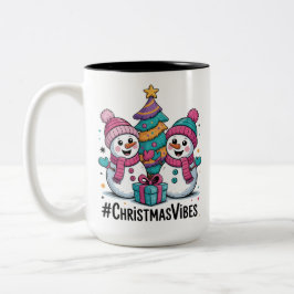 Glada jul högtidsstämning Två-Tonad mugg