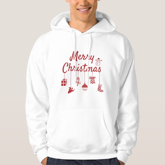 Glada jul-ornamenter hoodie (Framsida)