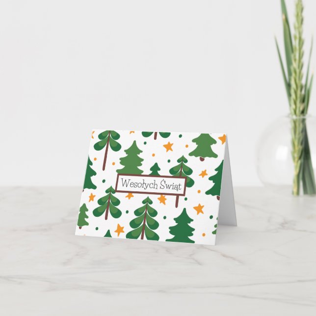 Glada jul, polskt julkort  kort (Framsida)