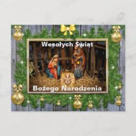 Glada jul religiösa julkort på polska vykort