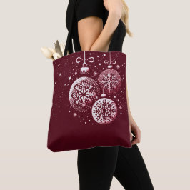 Glada jul snöflinga ornament tygkasse