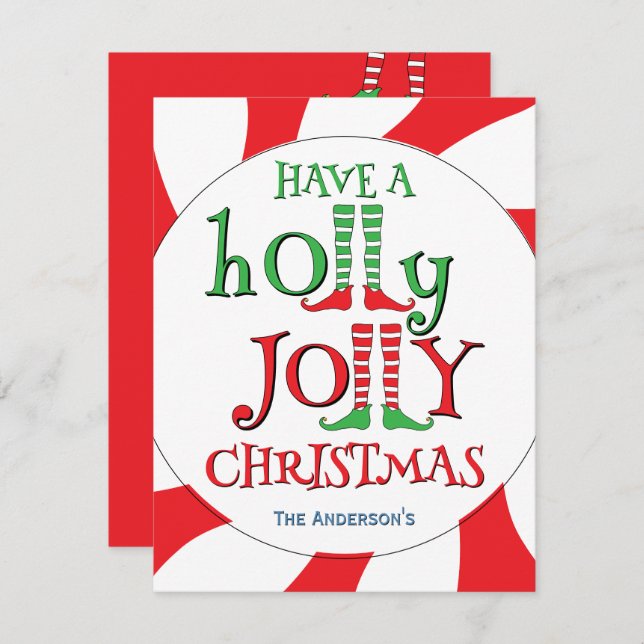 Glada Jul Tomte Ben Julgodis Overload Julkort (Fram/baksida)