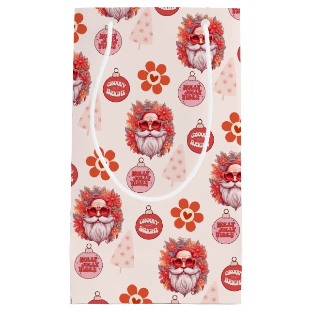Glada Jul Tomte Vibe Rosa Retro Högtid (Framsidan)