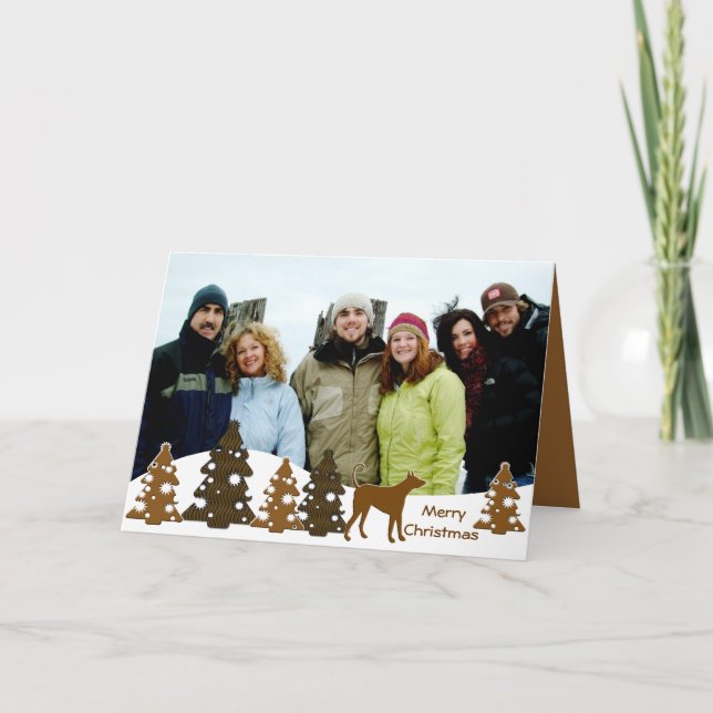 Glada julgranar & Gråhund Helgkort (Framsida)