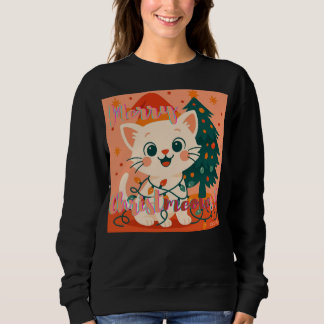 Glada julkatten! Söt & rolig Santa katt T Shirt