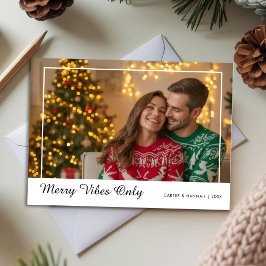 Glada Julstämningar Endast Romantisk Julkortsfoto Julkort