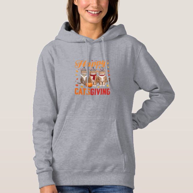 Glada Kattgårds Katter Halloween Thanksgiving Katt T Shirt (Framsida)