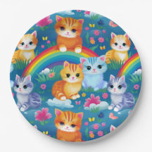 Glada Kitty Katter på Regnbågsmoln