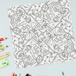 Glada Klotter: Origami Dinosaurie Land Färgläggnin Poster