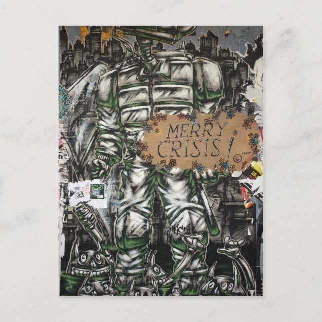 Glada krisgrafitti helg vykort (Framsida)