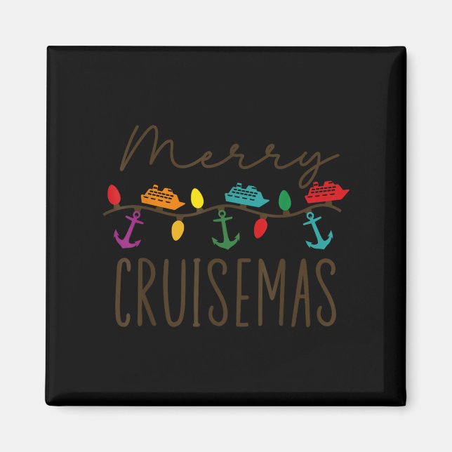 Glada kryssningsjulssemestern Kryssningsjuls ljus  Magnet (Framsidan)