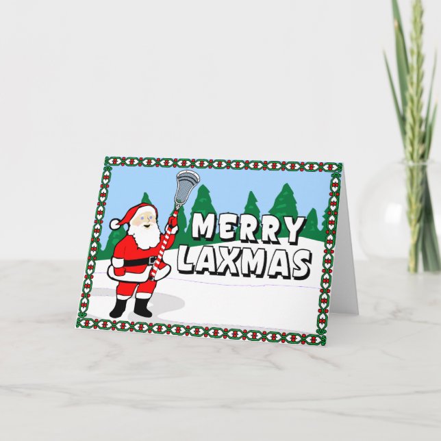 Glada Laxmas Lacrossekort! Helgkort (Framsida)