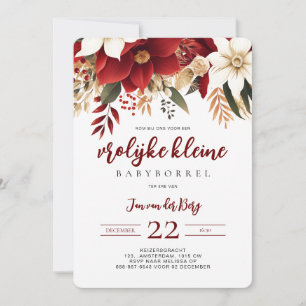 Glada lilla Babyöl Kerststjärna Blommor  Inbjudningar
