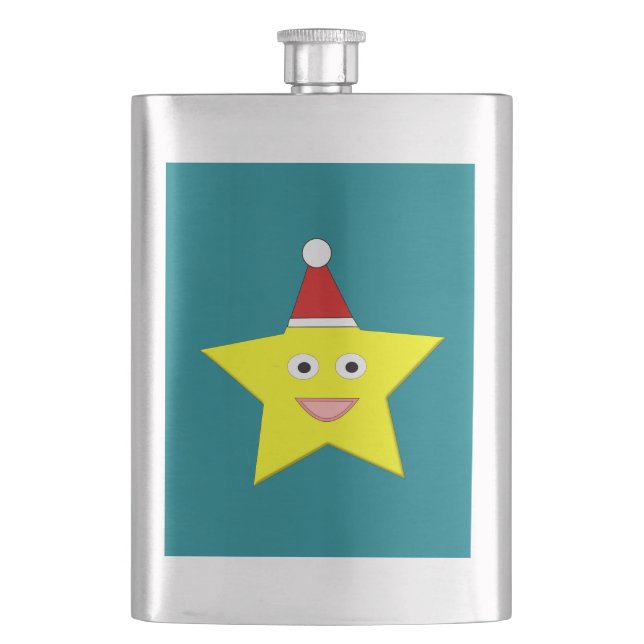 Glada lilla julstjärnflaskor fickplunta (Framsidan)