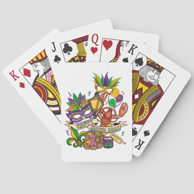 Glada Mardi Gras spelkort (Baksidan)