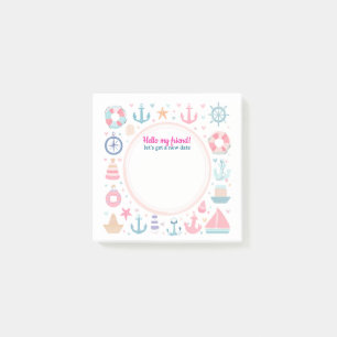 glada marina barn gillar maritim post-it block