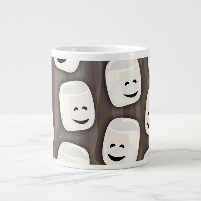 Glada Marshmallow Vänner Mönster Jumbo Mugg (Framsidan)