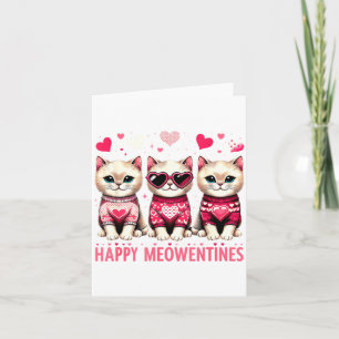 Glada Meowentines Gullar Söta Alla hjärtans dag Ka Kort