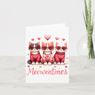 Glada Meowentines Roliga Söta Alla Hjärtans Dag Ka Kort