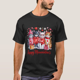 Glada Meowentines Söta Alla hjärtans dag Kattälska T Shirt