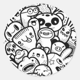 GLADA MONSTERS DEKALER RUNT KLISTERMÄRKE