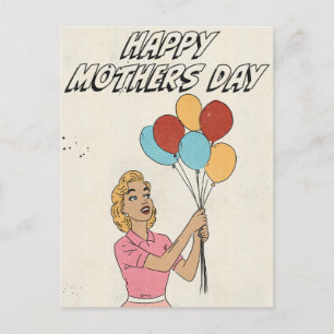 Glada mors dag ballonger vykort