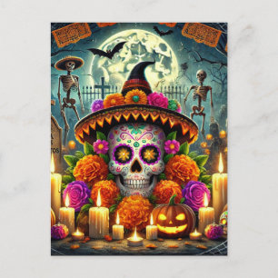 Glada Musmattor Halloween Helg Vykort