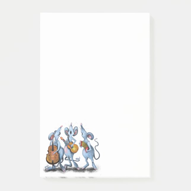 Glada musmusikbandet Roliga Post-it®-lappar Post-it Block (Framsida)