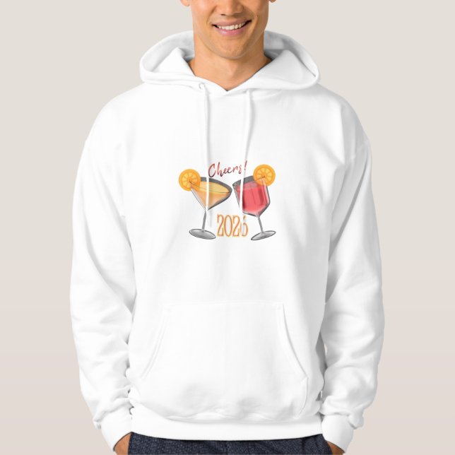 Glada nyår 2026 Cocktailfirande design Hoodie (Framsida)