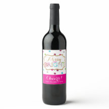 Glada och ljusa firande-vin etiketter