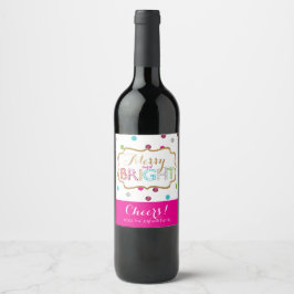 Glada och ljusa firande-vin etiketter