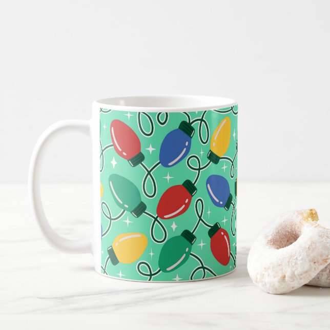 Glada och ljusa lampor kaffemugg (Med munk)