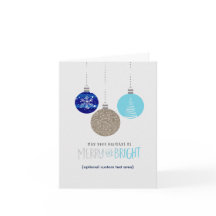 Glada och ljusa ornament Julhälsningskort