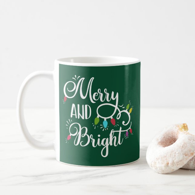glada och ljusa semestern lysen kaffemugg (Med munk)