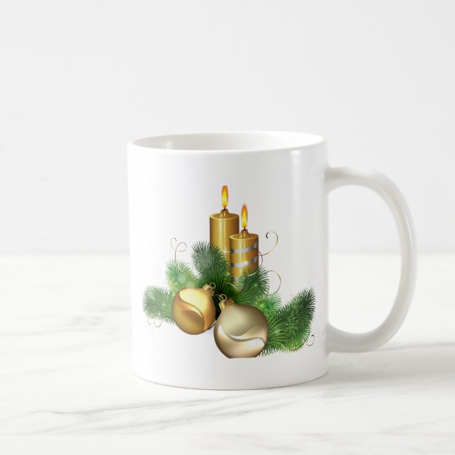 Glada och ljusa stearinljus kaffemugg (Höger)