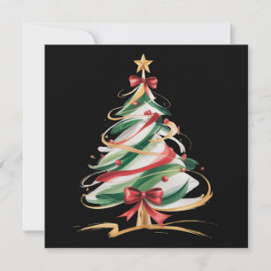 Glada och ljusa träd jul firande vinter julkort