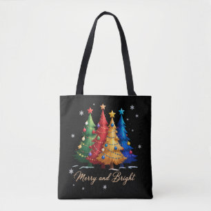 Glada och ljusa träd Julpresent Cute Tygkasse